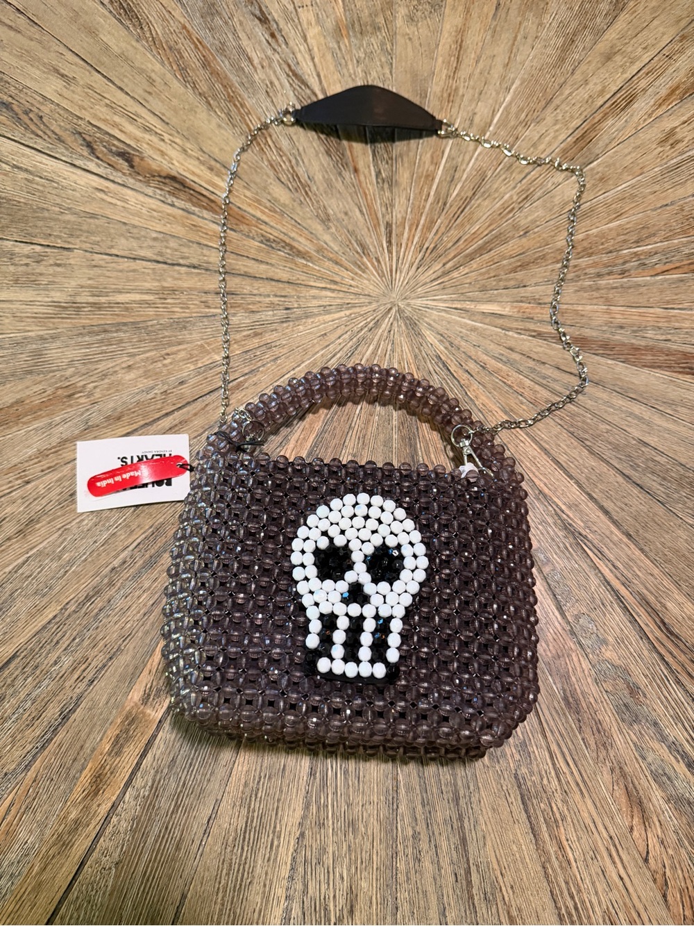 NWT Kendra Dandy Skull Beaded Bag Bouffants Broken Hearts goth crossbody black